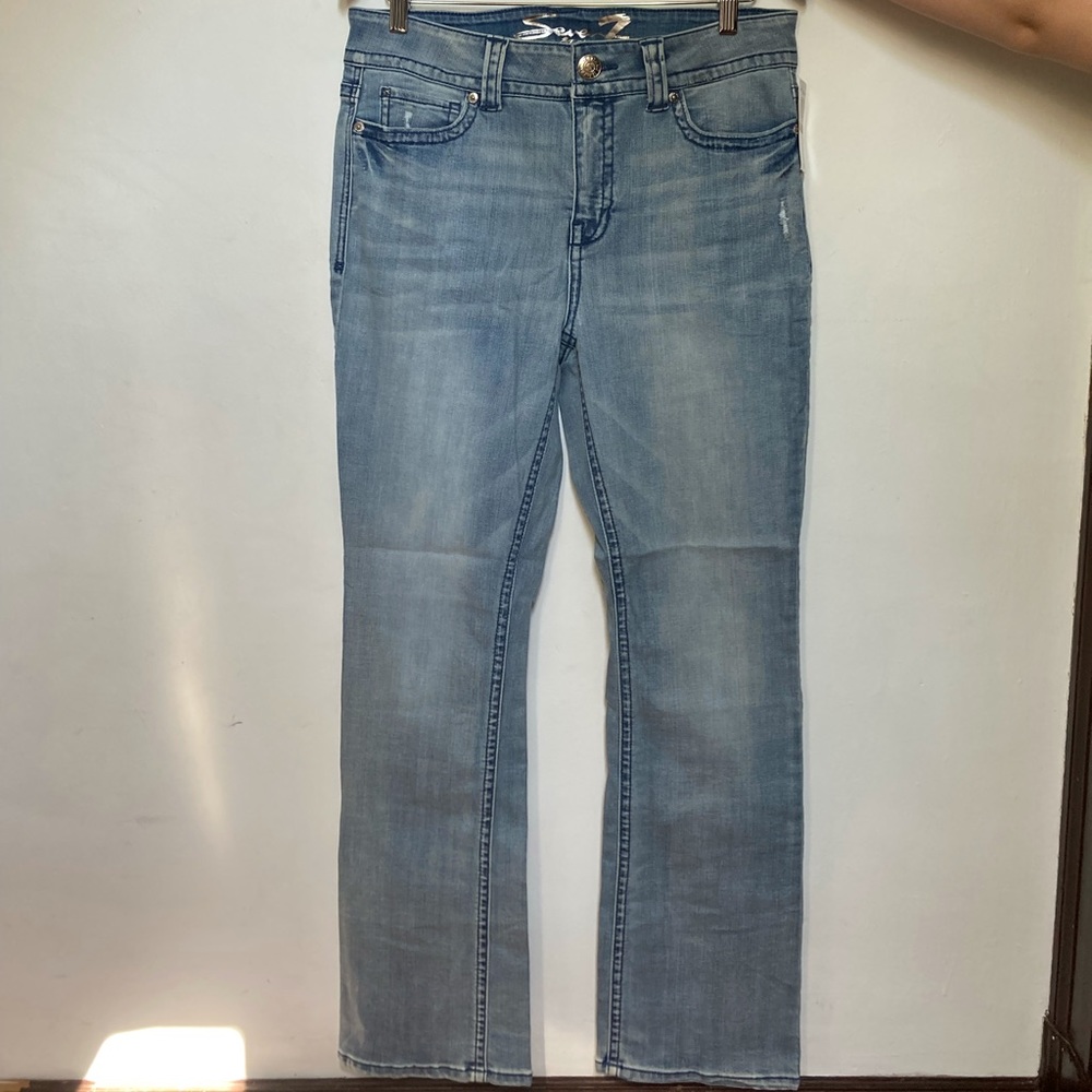 New With Tags Seven7 Starlette Mid Rise Boot stretch jeans size 12 Light Wash